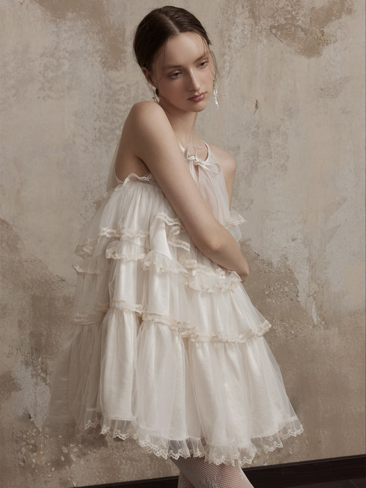 Fa sogno. Original Design Lace Dance-Inspired Cami Puff Dress