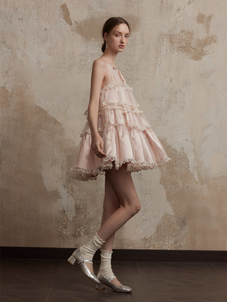 Fa sogno. Original Design Lace Dance-Inspired Cami Puff Dress