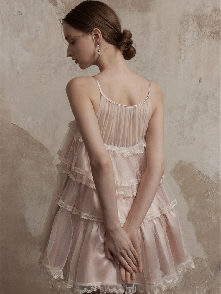 Fa sogno. Original Design Lace Dance-Inspired Cami Puff Dress