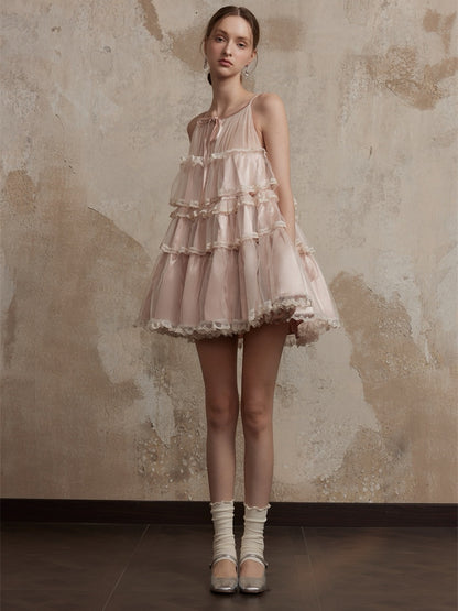 Fa sogno. Original Design Lace Dance-Inspired Cami Puff Dress