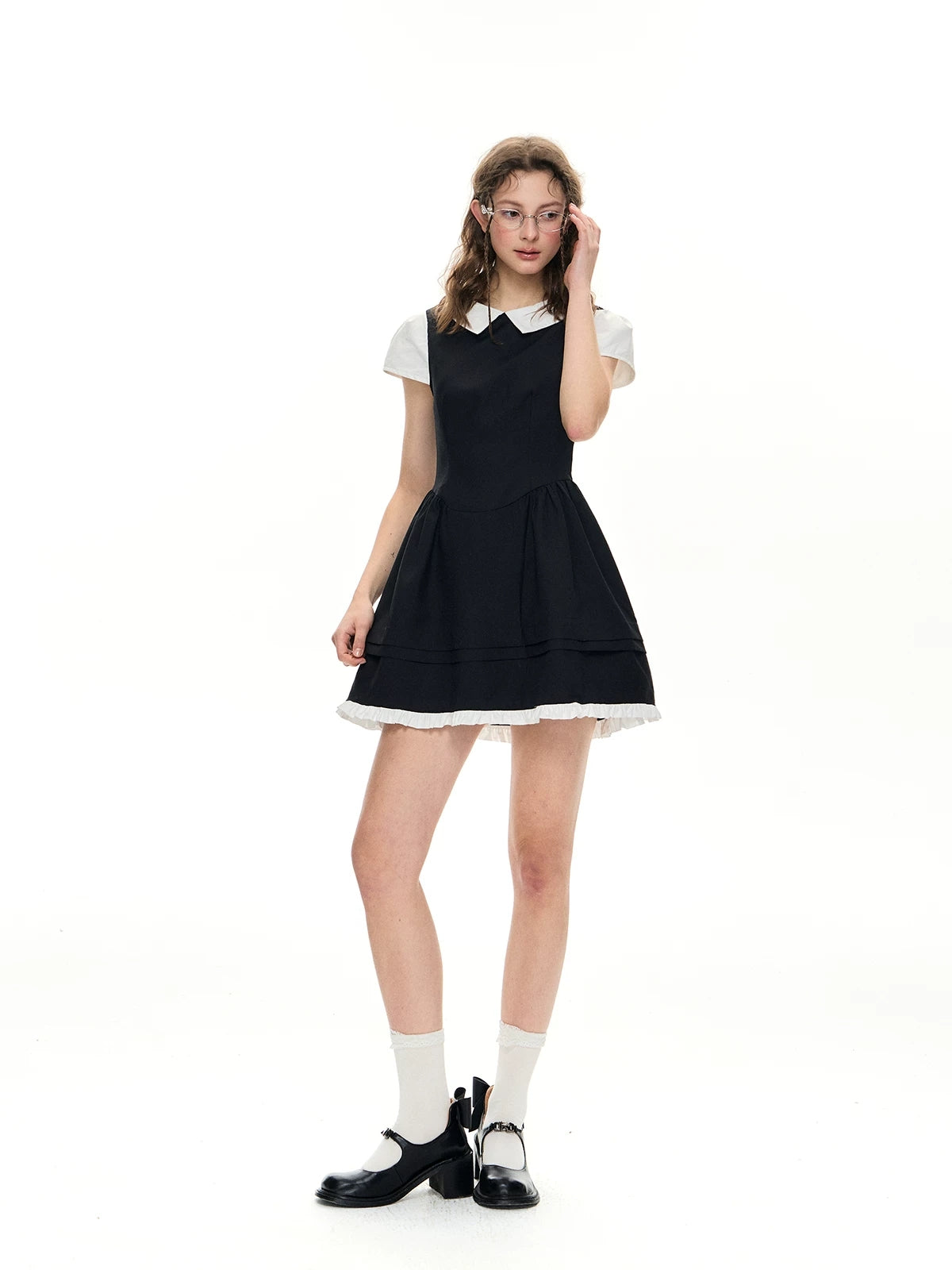 Romance Nanci. Original Design Two-in-One Short Sleeve A-Line Dress