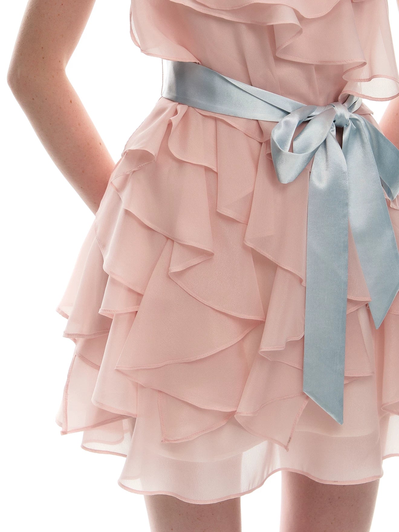 Romance Nanci. Original Design Ruffle Trim Tie Dress