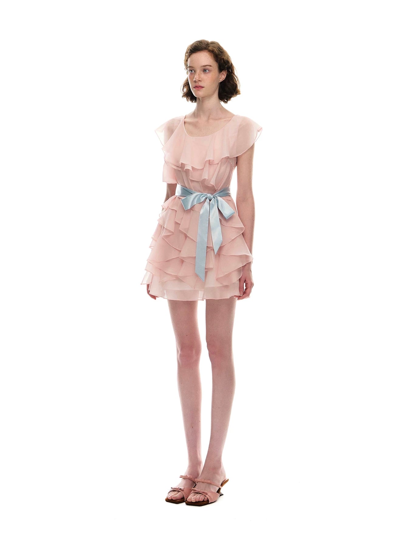 Romance Nanci. Original Design Ruffle Trim Tie Dress