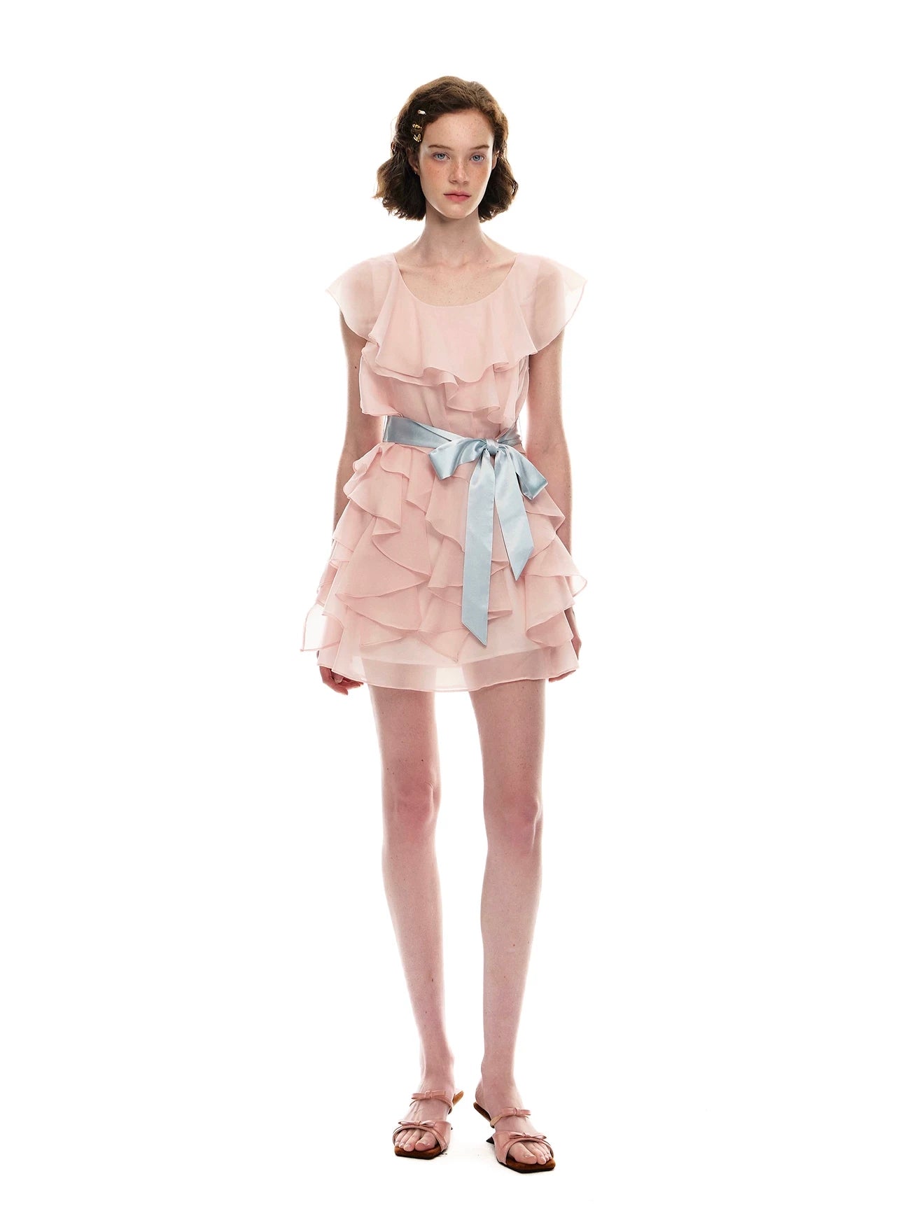 Romance Nanci. Original Design Ruffle Trim Tie Dress