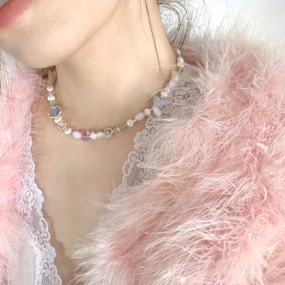 YEE ACC. original handmade multicolored natural pearl  beaded necklace