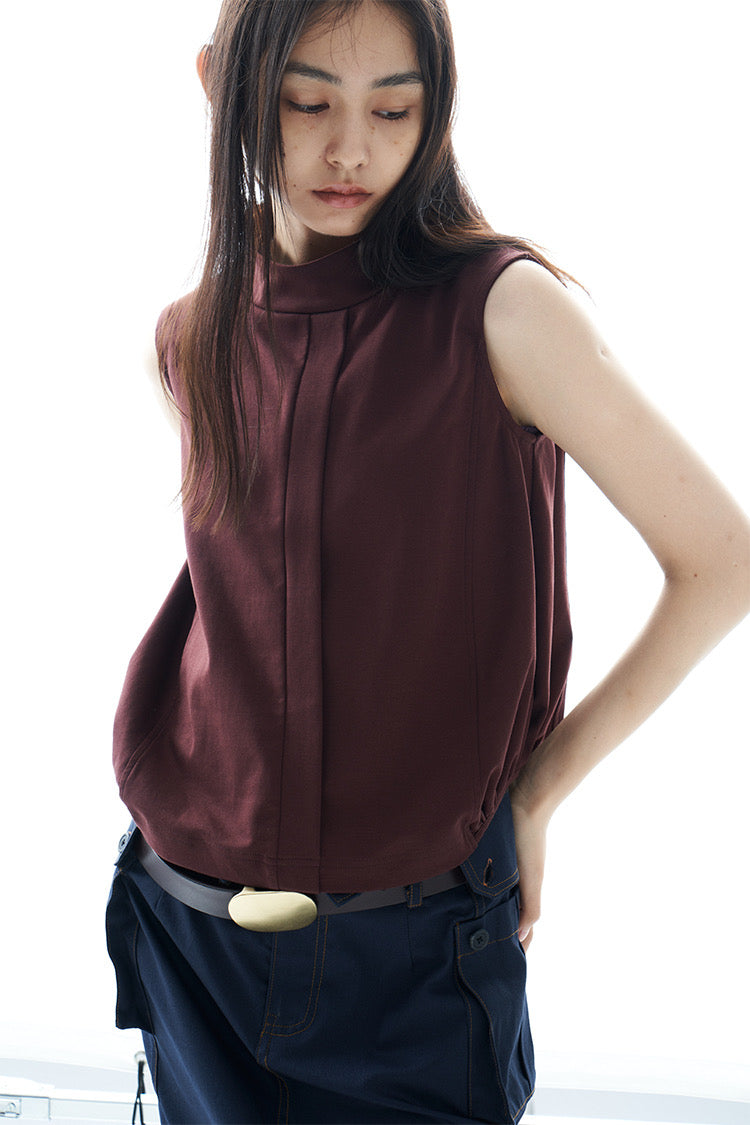 DOSORDONTS. original design cocoon sleeveless stand collar shirt