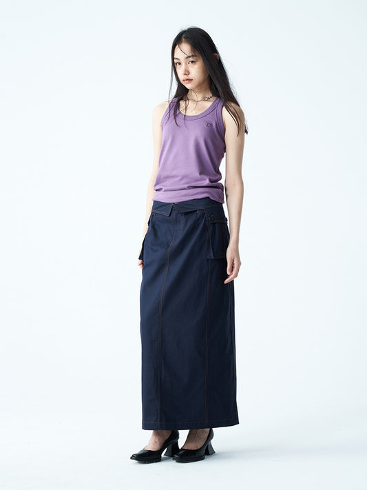 DOSORDONTS. original design folded waist straight cargo skirt