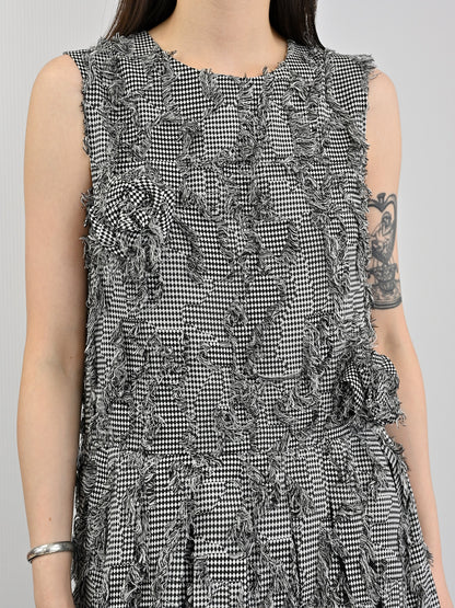 FountainMountain. Original Design Rose Vest Sleeveless Pleated Dress