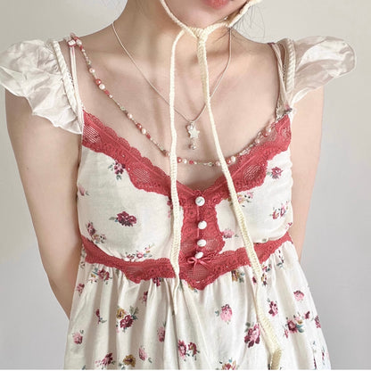 YEE ACC. Original Handmade Cherry Red Fritillary Bead Necklace