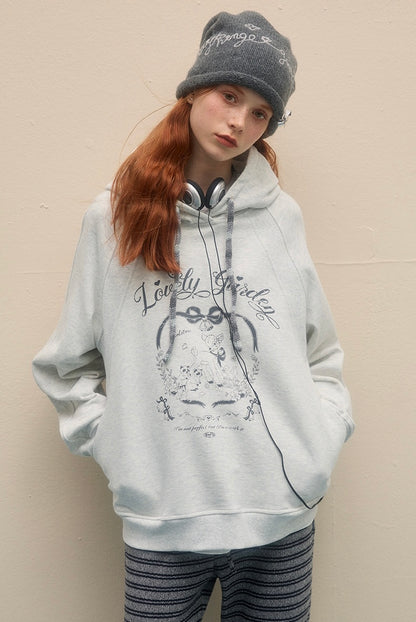 LOLOL.Original Design American Style Loose Print Pullover Hoodie