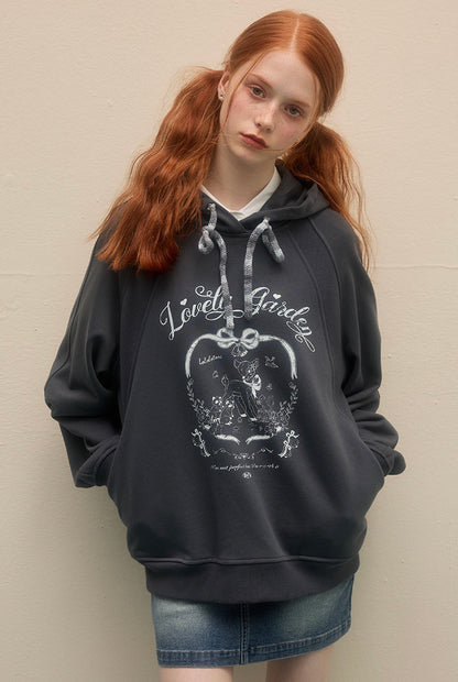 LOLOL.Original Design American Style Loose Print Pullover Hoodie