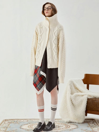 ffringe. Original Design Wool Twist White Sweater Jacket