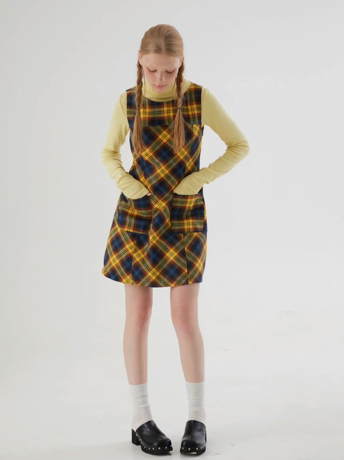 Yellow on sale plaid vest