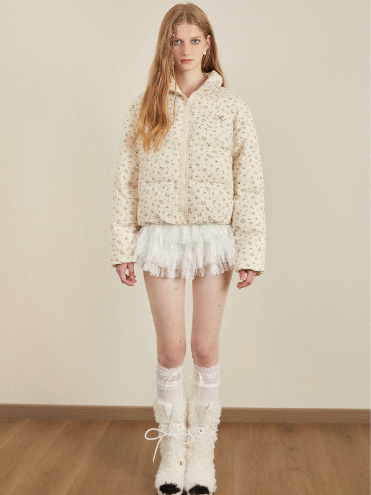 AYF. Original Design Lace Floral Cotton Coat Winter