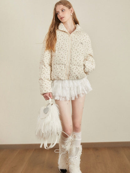 AYF. Original Design Lace Floral Cotton Coat Winter