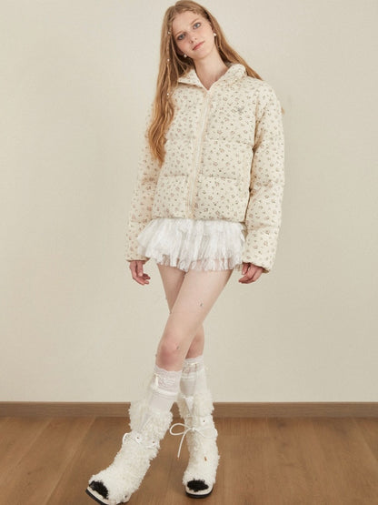 AYF. Original Design Lace Floral Cotton Coat Winter