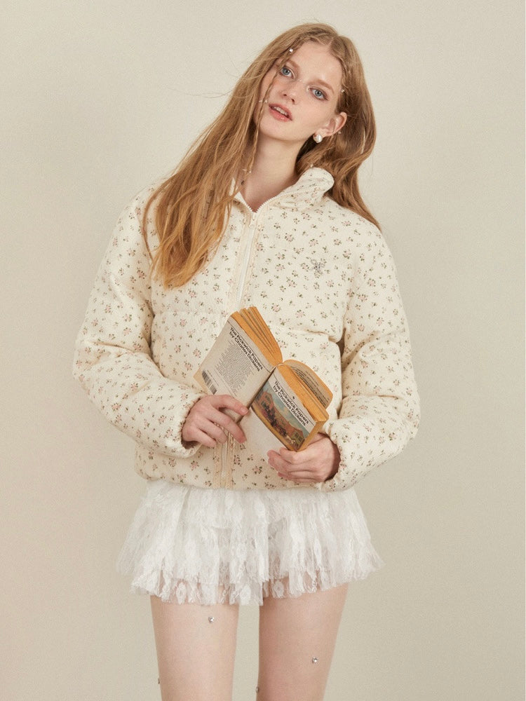 AYF. Original Design Lace Floral Cotton Coat Winter