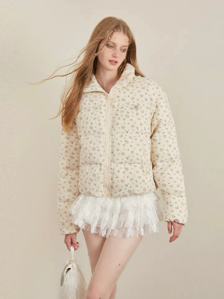 AYF. Original Design Lace Floral Cotton Coat Winter
