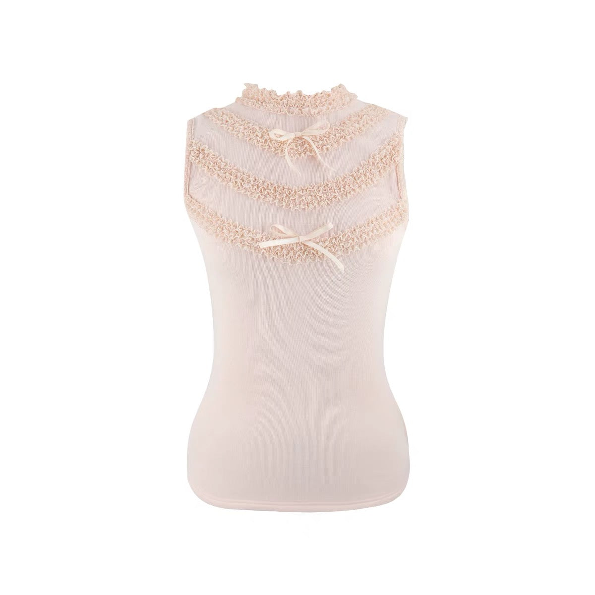 Mummy Cat. Girly Bow Lace Stretch Knit Top