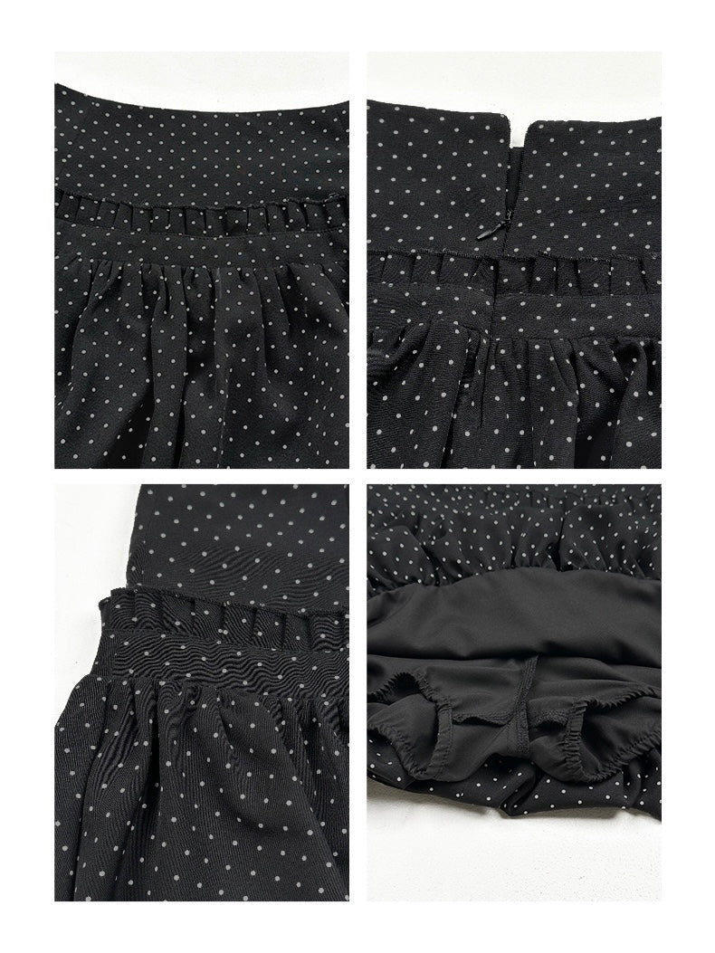 Ovins yang. Girly Sweet Polka Dot Puff Skirt