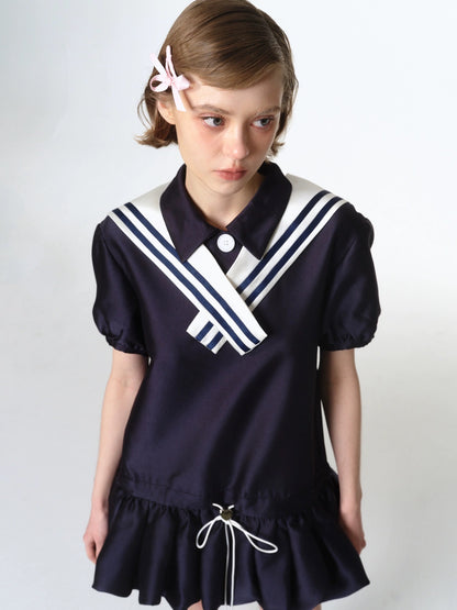 PER PEARL. Original Design Sailor Polo Puff Dress