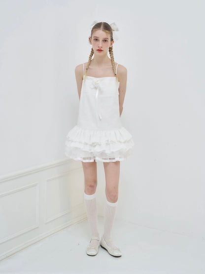 PER PEARL. Original Design "Cream Cake" White Flower Dress