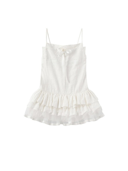 PER PEARL. Original Design "Cream Cake" White Flower Dress