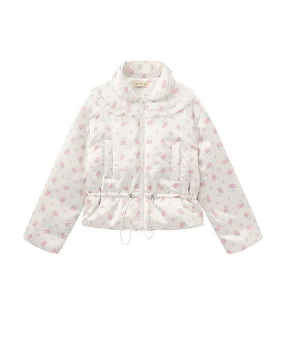 PER PEARL. Original Design Ruched Cropped Goose Down Jacket