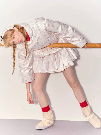 PER PEARL. Original Design Ruched Cropped Goose Down Jacket