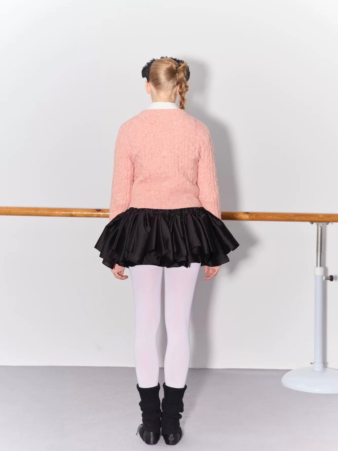 PER PEARL. Original Design Cable Knit Bow Tie Cardigan