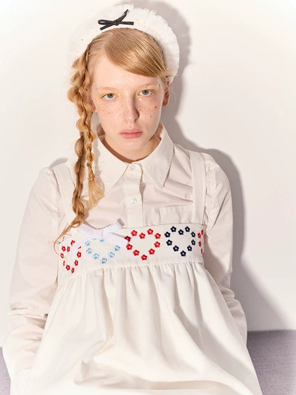 PER PEARL. Original Design Heart Embroidered Spaghetti Strap Dress