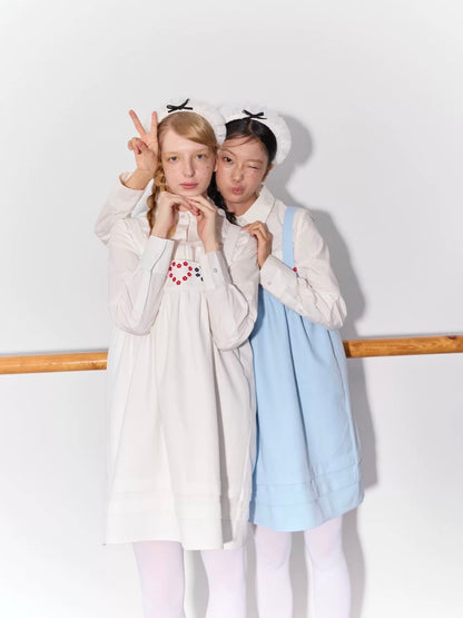 PER PEARL. Original Design Heart Embroidered Spaghetti Strap Dress