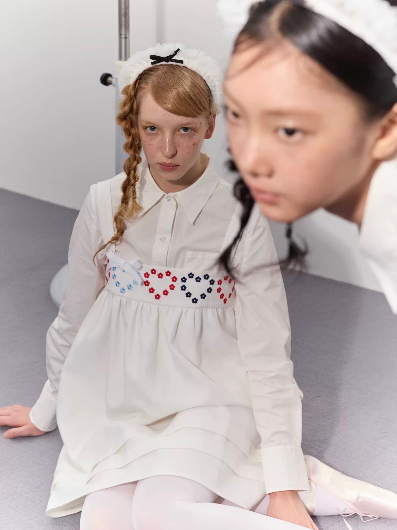 PER PEARL. Original Design Heart Embroidered Spaghetti Strap Dress