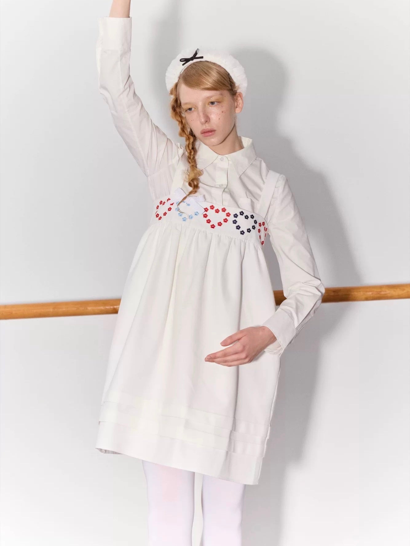 PER PEARL. Original Design Heart Embroidered Spaghetti Strap Dress