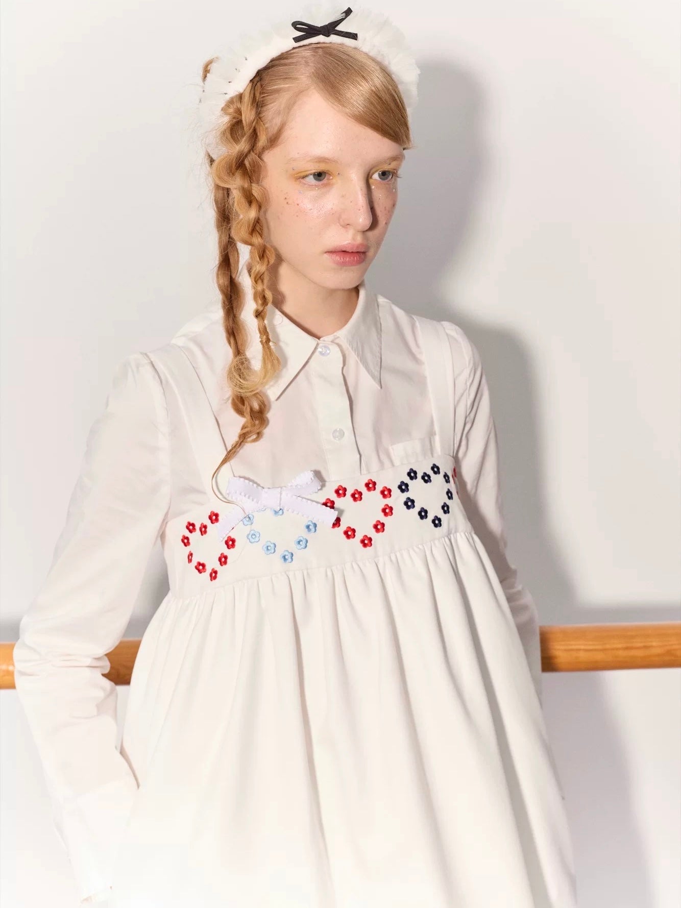 PER PEARL. Original Design Heart Embroidered Spaghetti Strap Dress