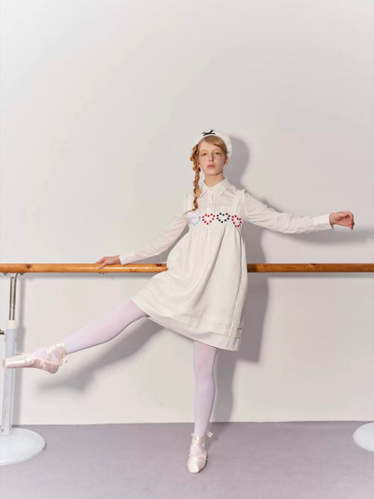 PER PEARL. Original Design Heart Embroidered Spaghetti Strap Dress