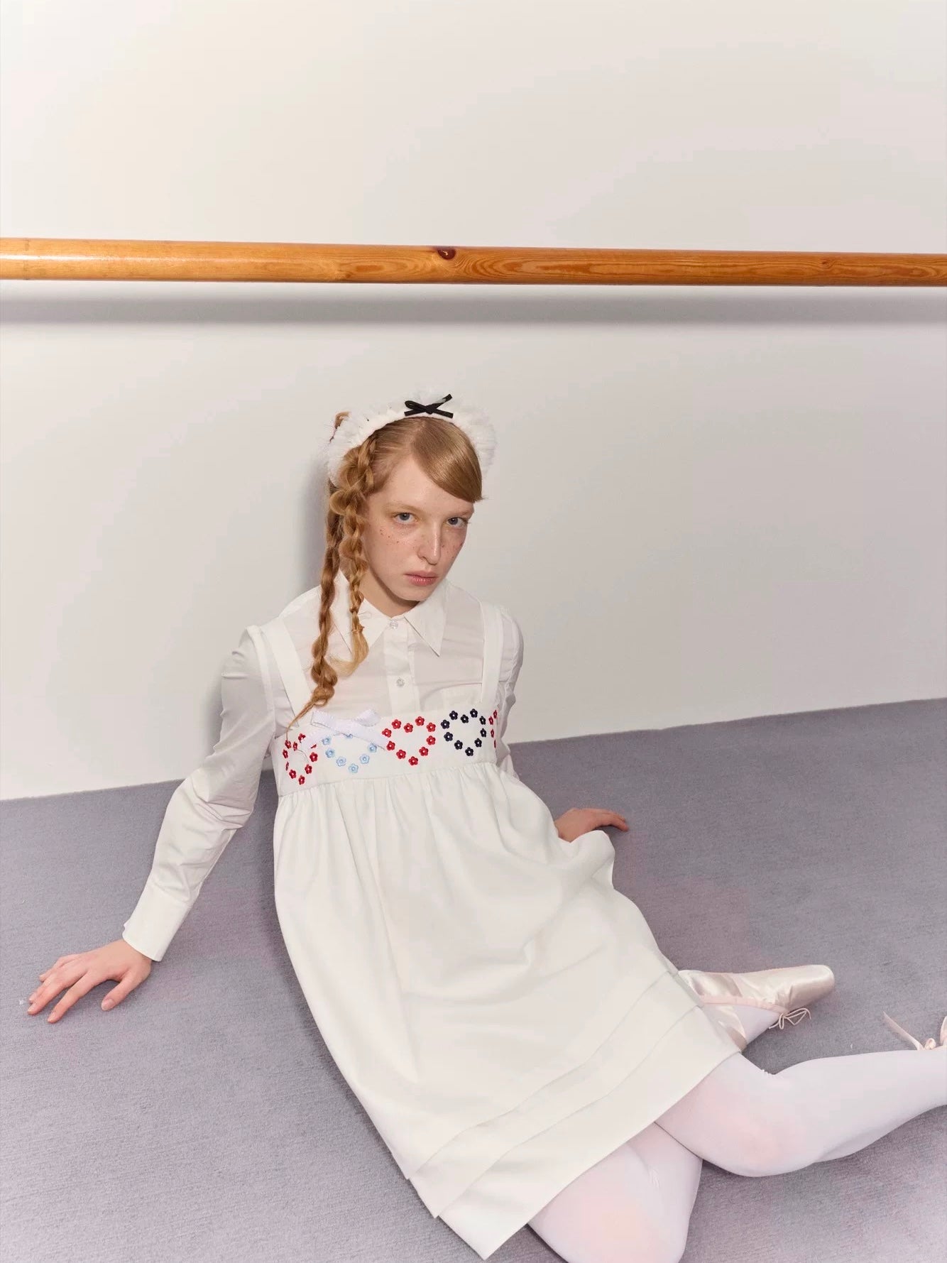 PER PEARL. Original Design Heart Embroidered Spaghetti Strap Dress