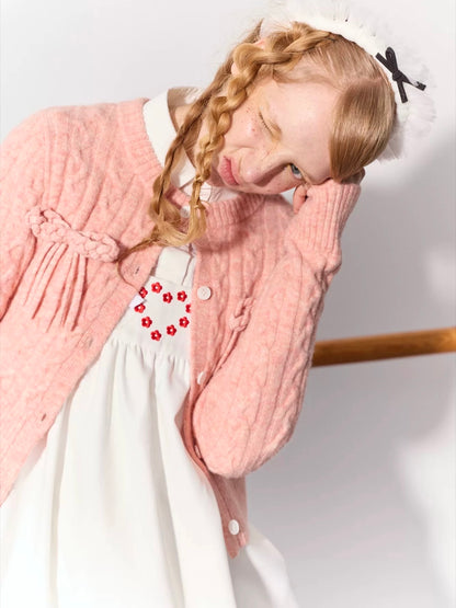 PER PEARL. Original Design Heart Embroidered Spaghetti Strap Dress