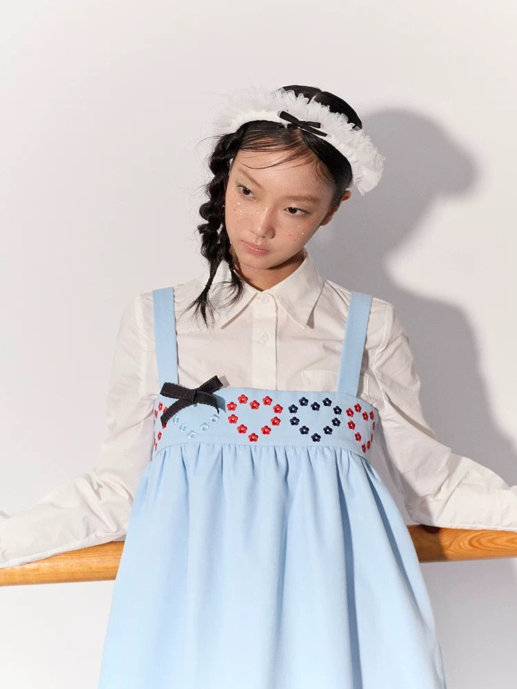 PER PEARL. Original Design Heart Embroidered Spaghetti Strap Dress