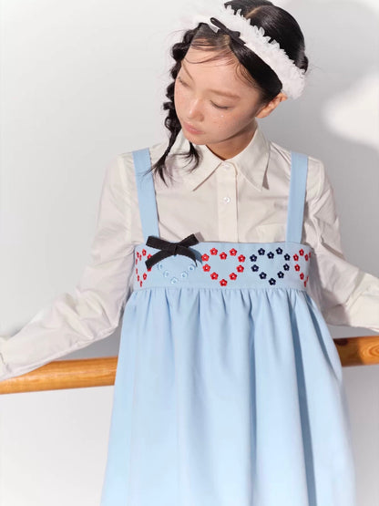 PER PEARL. Original Design Heart Embroidered Spaghetti Strap Dress