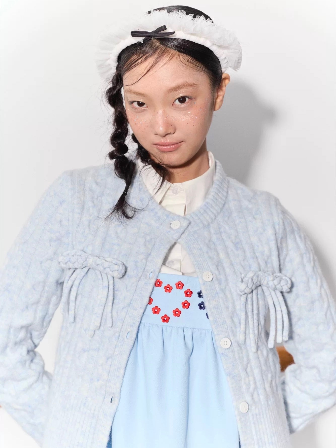 PER PEARL. Original Design Heart Embroidered Spaghetti Strap Dress