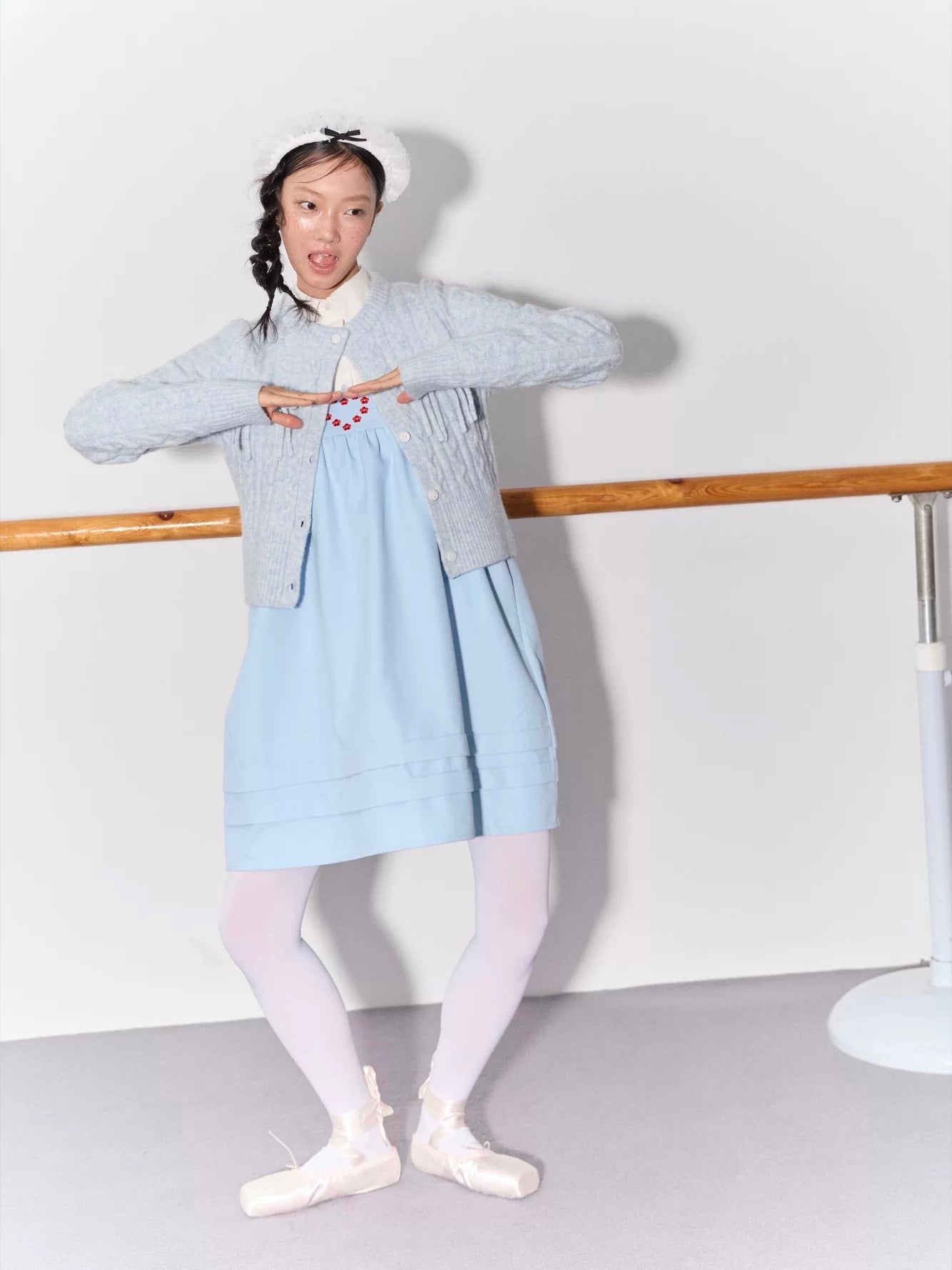 PER PEARL. Original Design Heart Embroidered Spaghetti Strap Dress