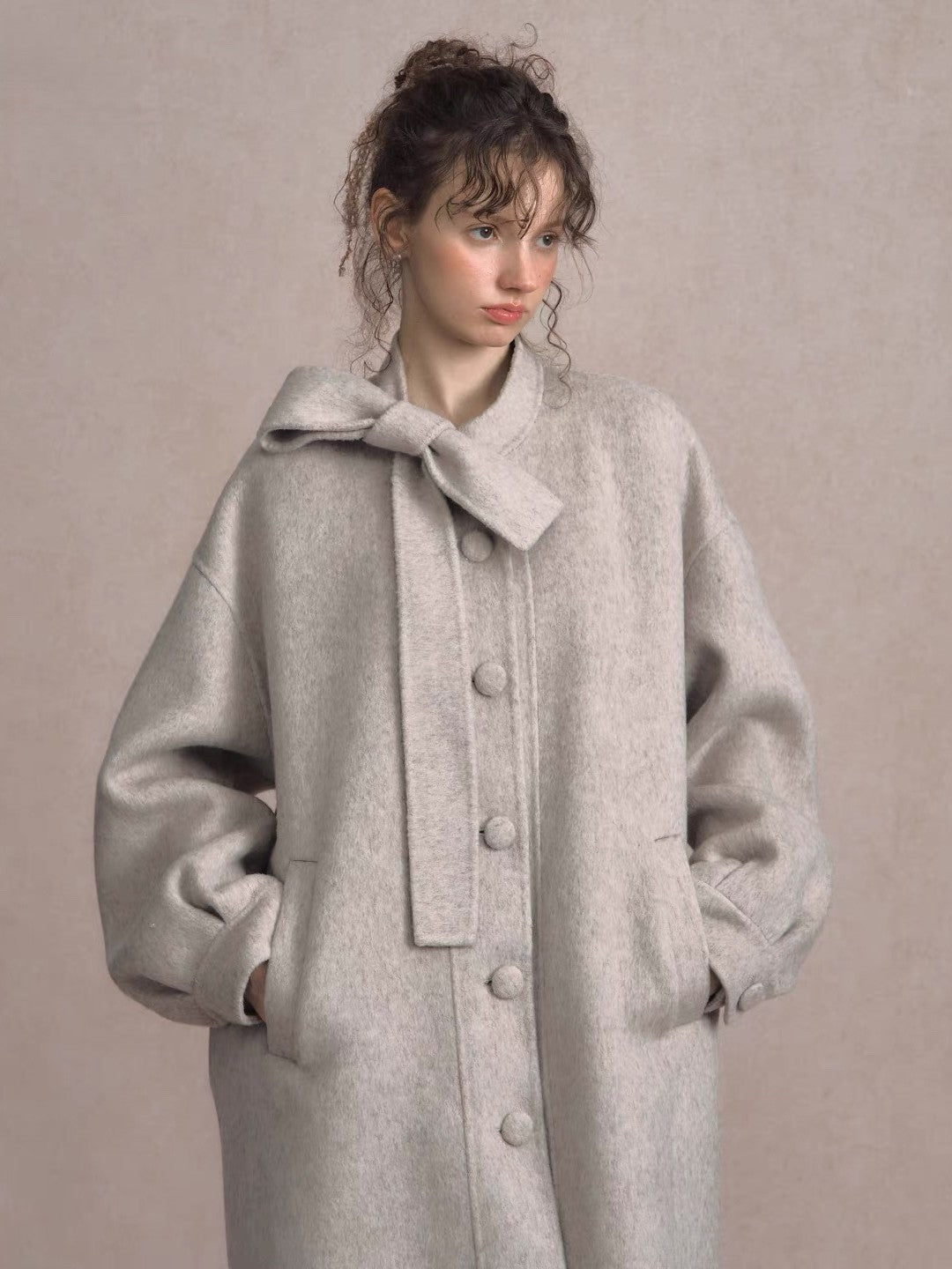 LOLOL. Original Design Double-Faced Wool Long Overcoat