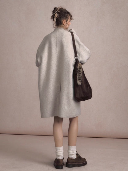 LOLOL. Original Design Double-Faced Wool Long Overcoat