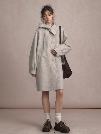 LOLOL. Original Design Double-Faced Wool Long Overcoat