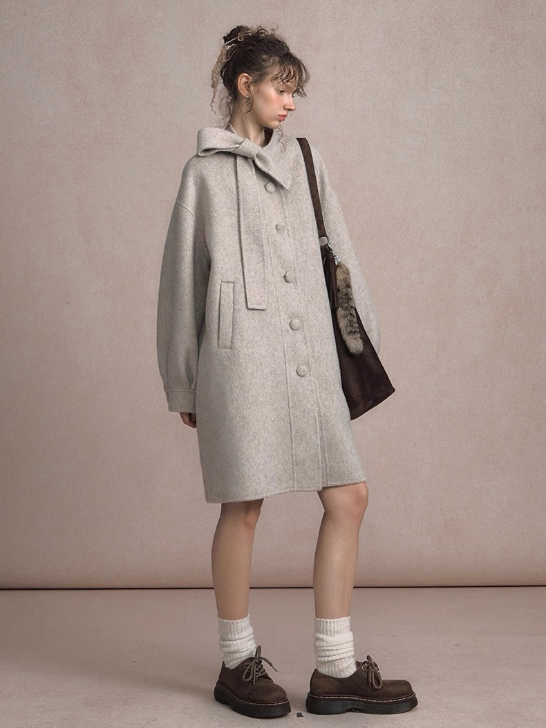 LOLOL. Original Design Double-Faced Wool Long Overcoat