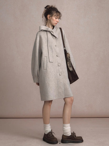 LOLOL. Original Design Double-Faced Wool Long Overcoat