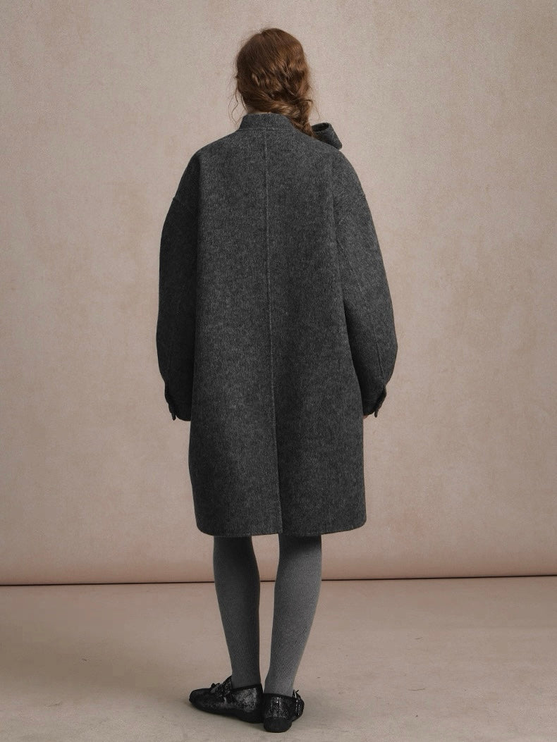 LOLOL. Original Design Double-Faced Wool Long Overcoat