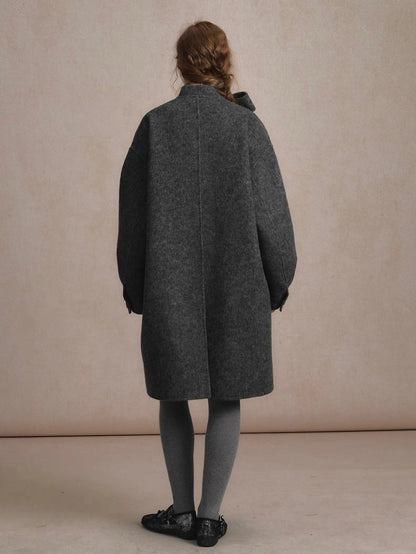 LOLOL. Original Design Double-Faced Wool Long Overcoat