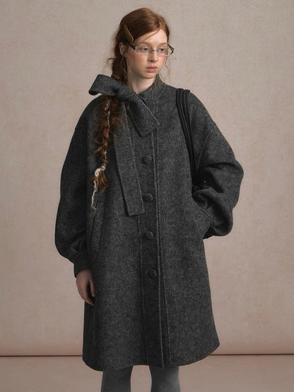 LOLOL. Original Design Double-Faced Wool Long Overcoat